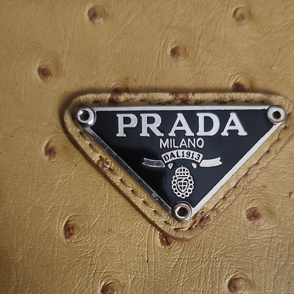 Prada Yellow Ostrich Leather Accessory